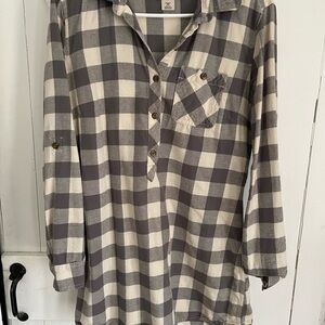 Plaid flannel tunic